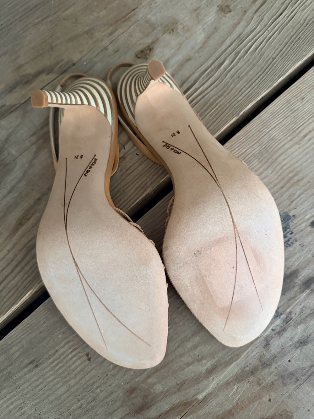 kate spade Tan Slingback Sandals with Woven Ring Detail Size 8N - Picture 5 of 5